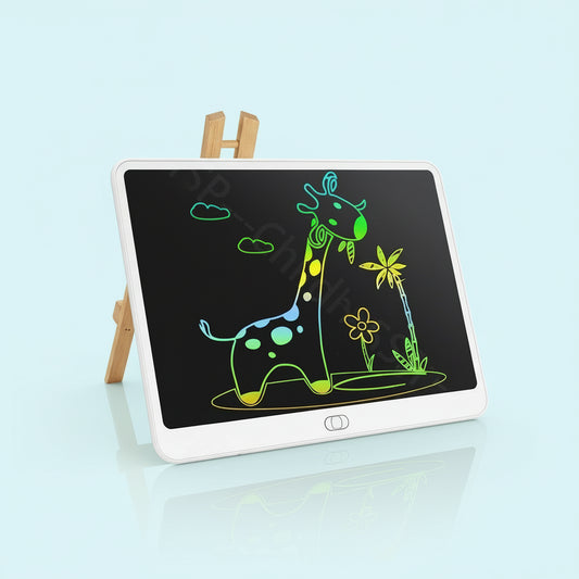 Child drawing tablet with blue background